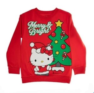 Hello Kitty Girl's Christmas Holiday Sweatshirt Size Youth Large NEW!